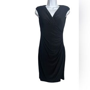 Lauren Ralph Lauren dress size 4 petite stunning solid black sleeveless dress 🖤